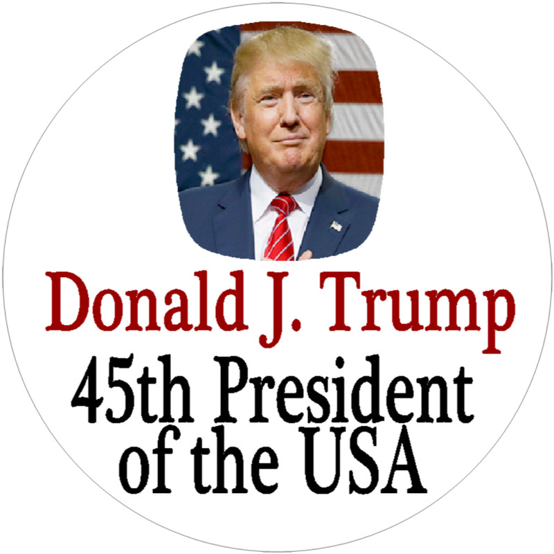 Donald J Trump 45th President USA – 3 Pack Circle Stickers Decals 3″ x 3″
