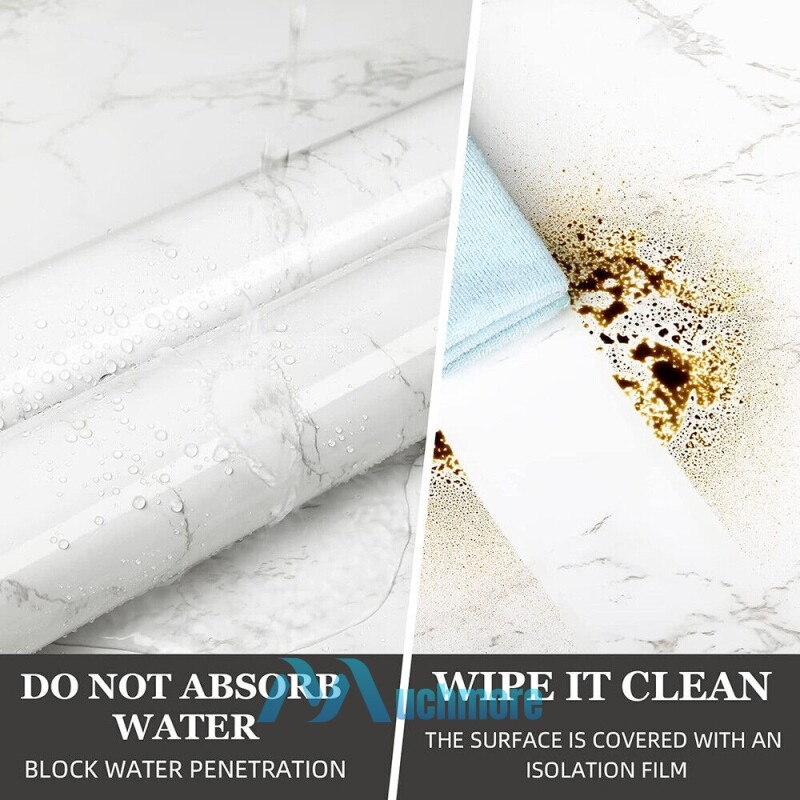 10ft Self Adhesive Marble PVC Wallpaper Roll Waterproof Peel Stick Contact Paper