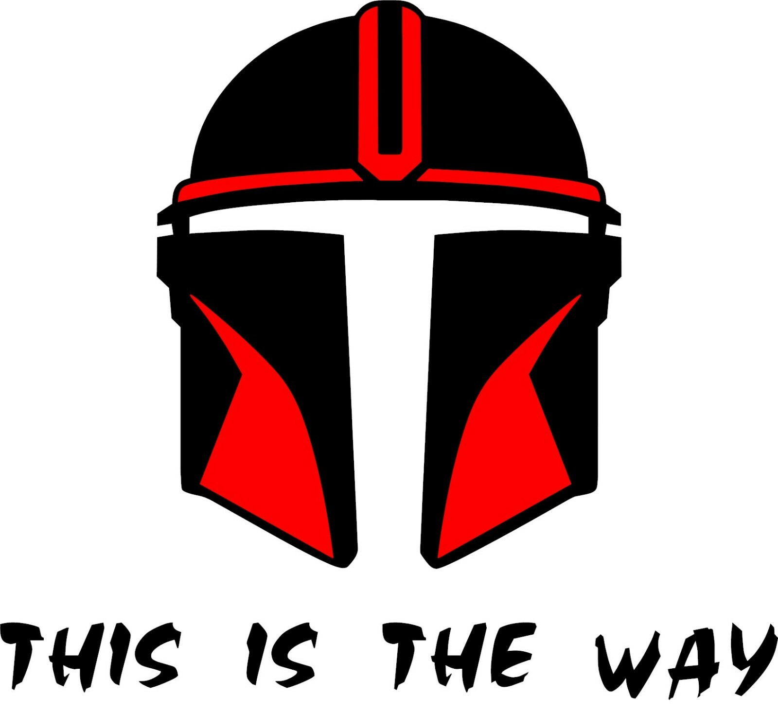 Mandalorian Helmet This is the Way 5.6″w X 5.0″H – 2 color decal