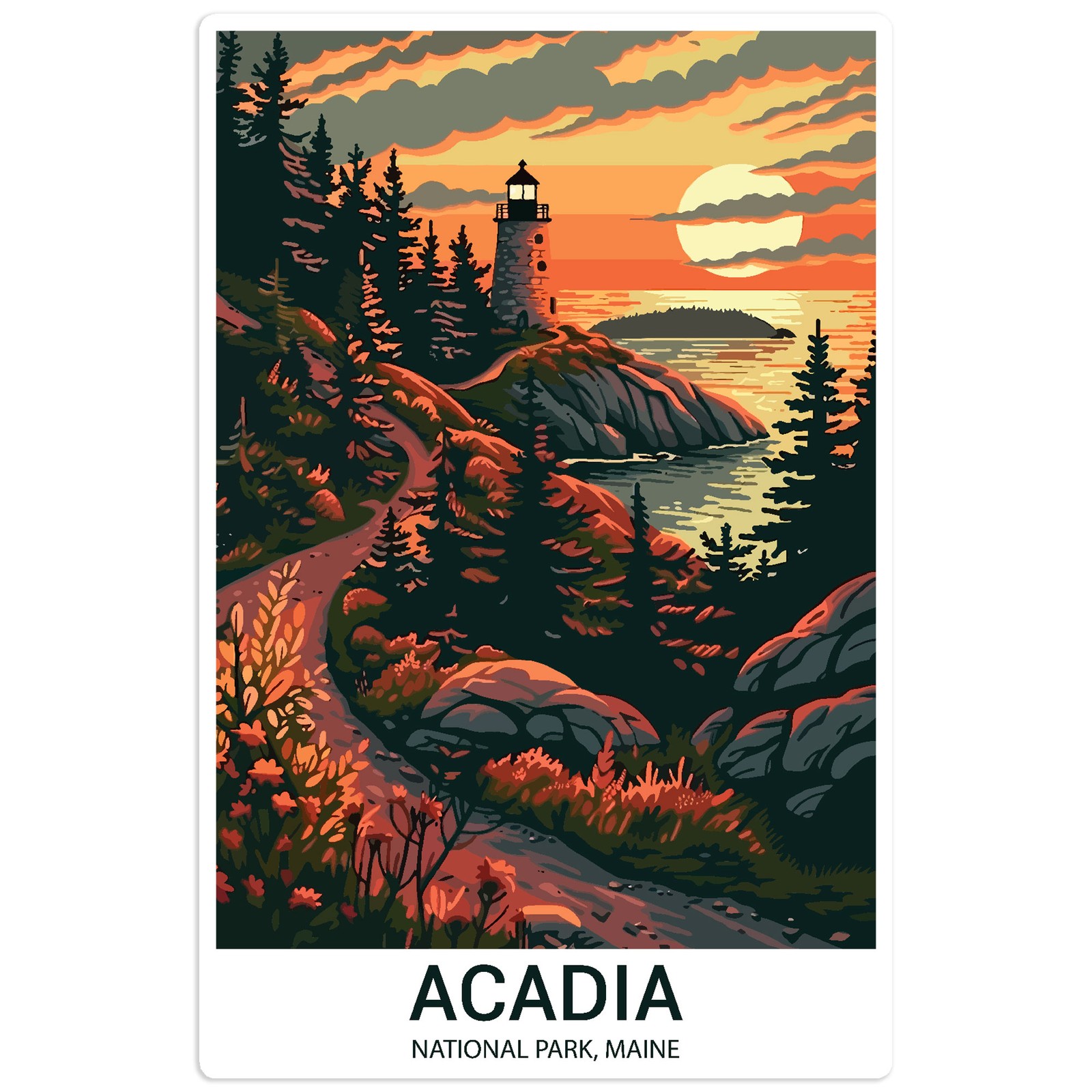 Acadia National Park – Vinyl Decal Sticker – Car Window Laptop – #219