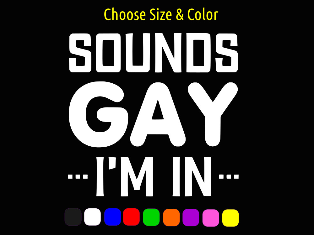 SOUNDS GAY I’M IN LGBTQ Gay Pride Vinyl Window Sticker CHOOSE SIZE COLOR
