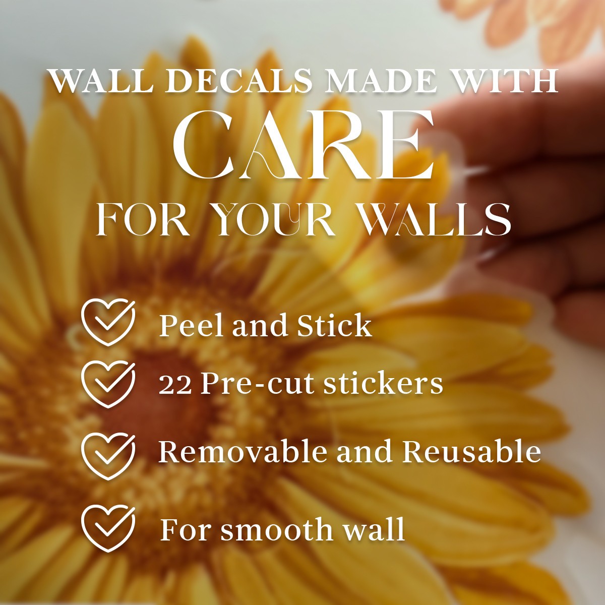 Daisy Wall Decals – Flower Wall Stickers, Nursery Decor, Kids Room Wall Art