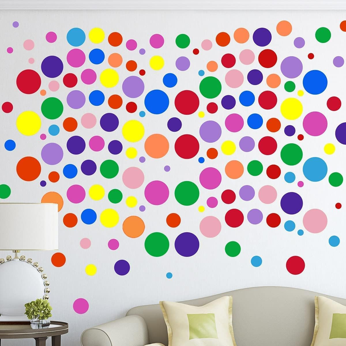 264 Pieces Polka Dot Wall Decals Circles Decals for Wall Vinyl Dots Stickers Set