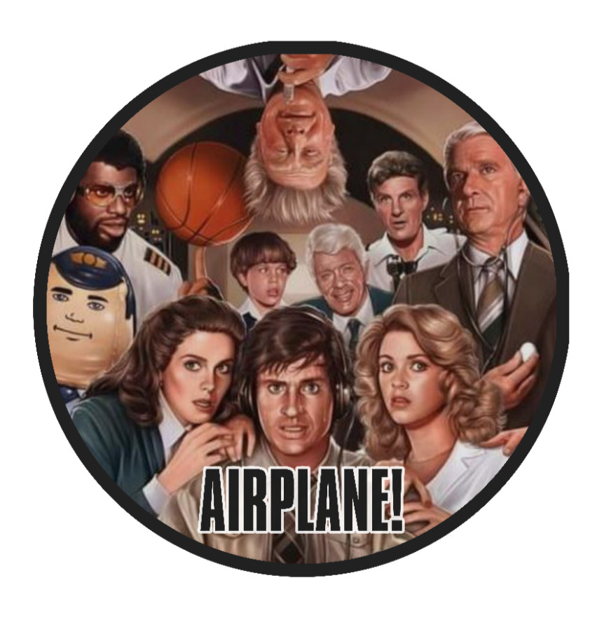 Movie – Airplane “Cast”- 4″ Vinyl Decal Sticker Car Laptop Cooler Truck Smoker