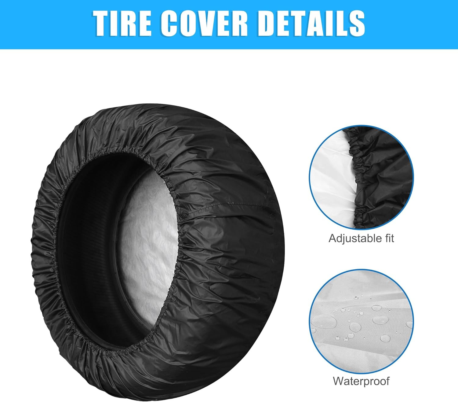 Universal 190T Polyester Spare Tire Cover for Jeep Trailer RV SUV Truck Wheel Su