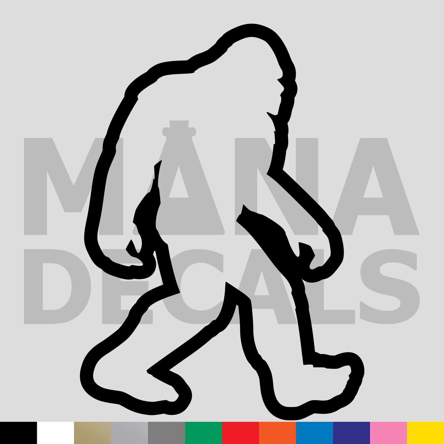 Sasquatch Outline Vinyl Die Cut Decal Sticker – Bigfoot Yeti Cryptid Big Foot