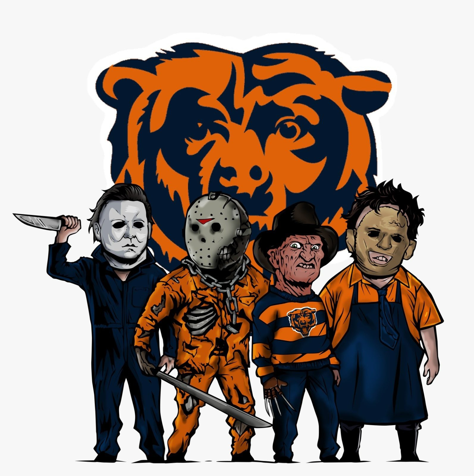 Horror Chicago Bears Fans Sticker Decal Laptop Wall Mirror Cup Tumblr Locker