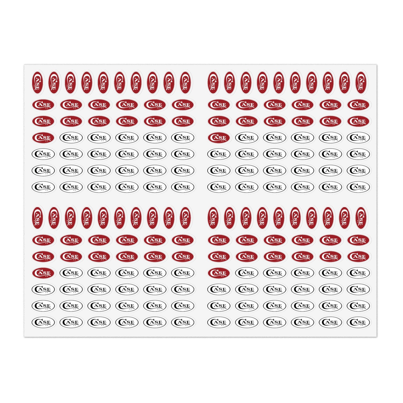Case XX Knife Logo 180+ Count Approximately 3/4″ Decals (Black/White & Red)