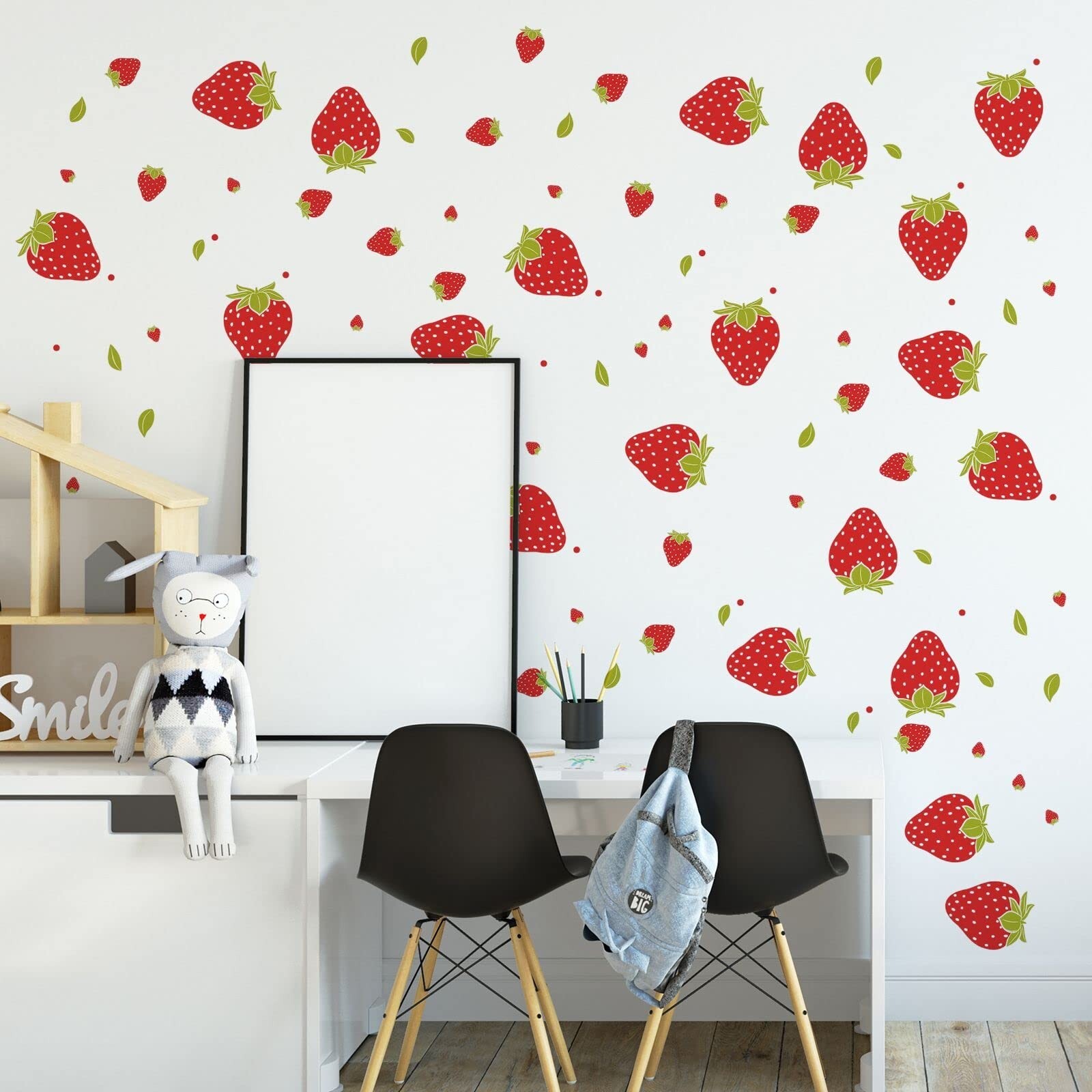 92 Pieces Strawberry Decor Strawberry Stickers Strawberry Wall Decals for Gir…