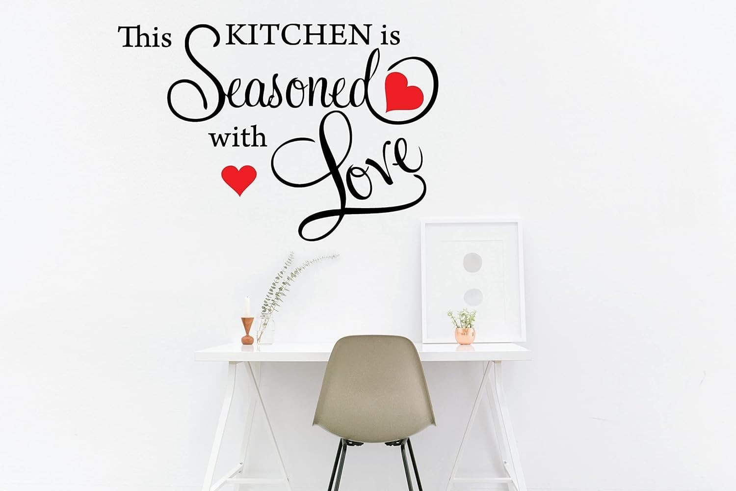 ‘Seasoned with Love’ Irregular Wall Decal – Stylish Black Art for Your Kitchen