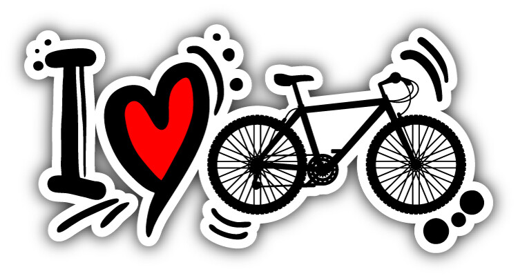 I Love Cycling Car Bumper Sticker Decal