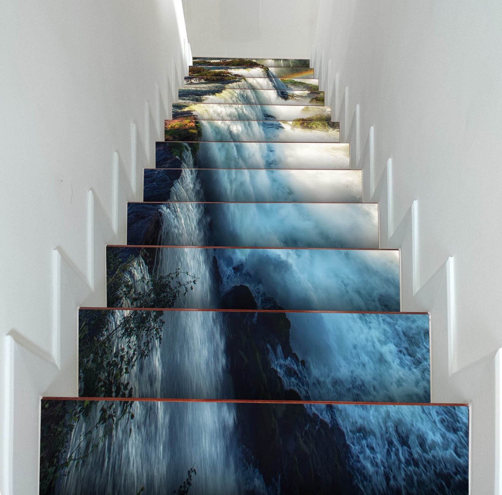 3D Waterfall View A144 Stair Risers Decoration Photo Mural Vinyl Wallpaper Vera