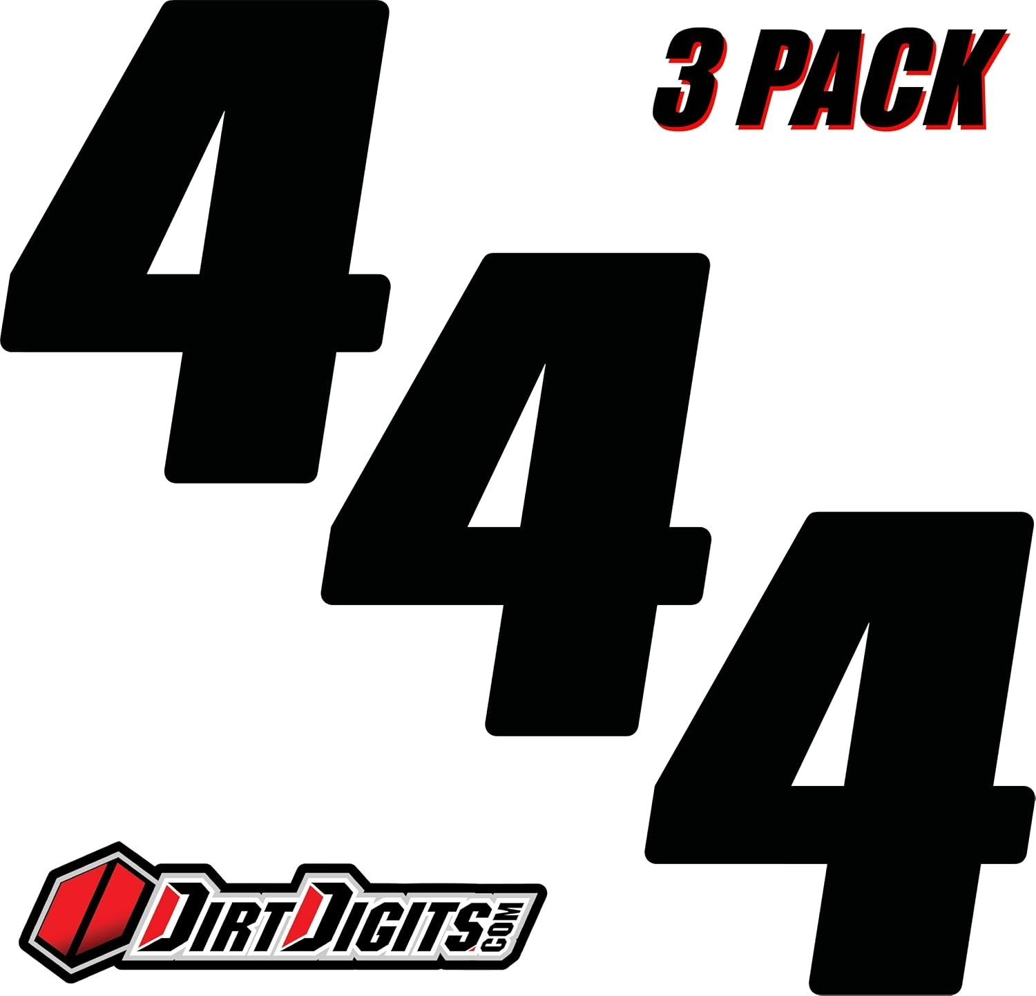 Durable 3 Pack of High-Gloss 5.5″ Vinyl Number 4 – Perfect for Racing Events