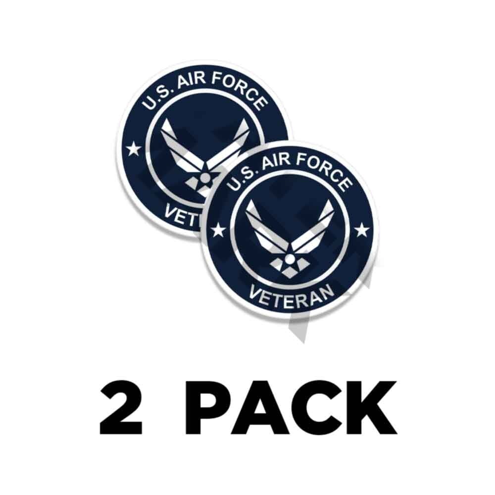 U.S. Air Force Veteran 4″ US Military Proud American Stickers United States 2PK