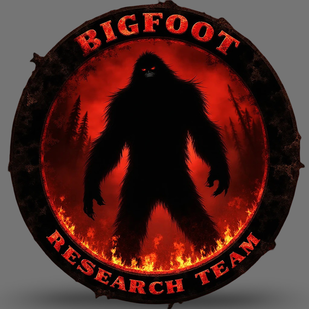Bigfoot Sticker Vinyl Decal Fire-Ringed Forest Creature Research Emblem