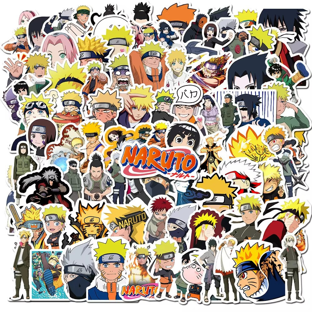 100Pcs Naruto Stickers Not Repeating Uzumaki Naruto Kakashi Uchiha Sasuke Itachi