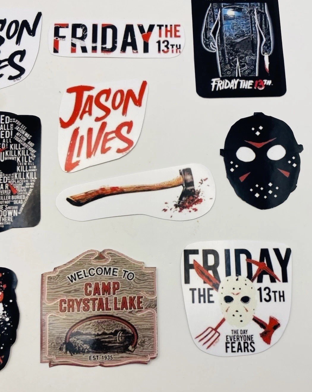 Friday The 13th Jason 16 Pack Waterproof Sticker Bulk Laptop phone Xbox Decal