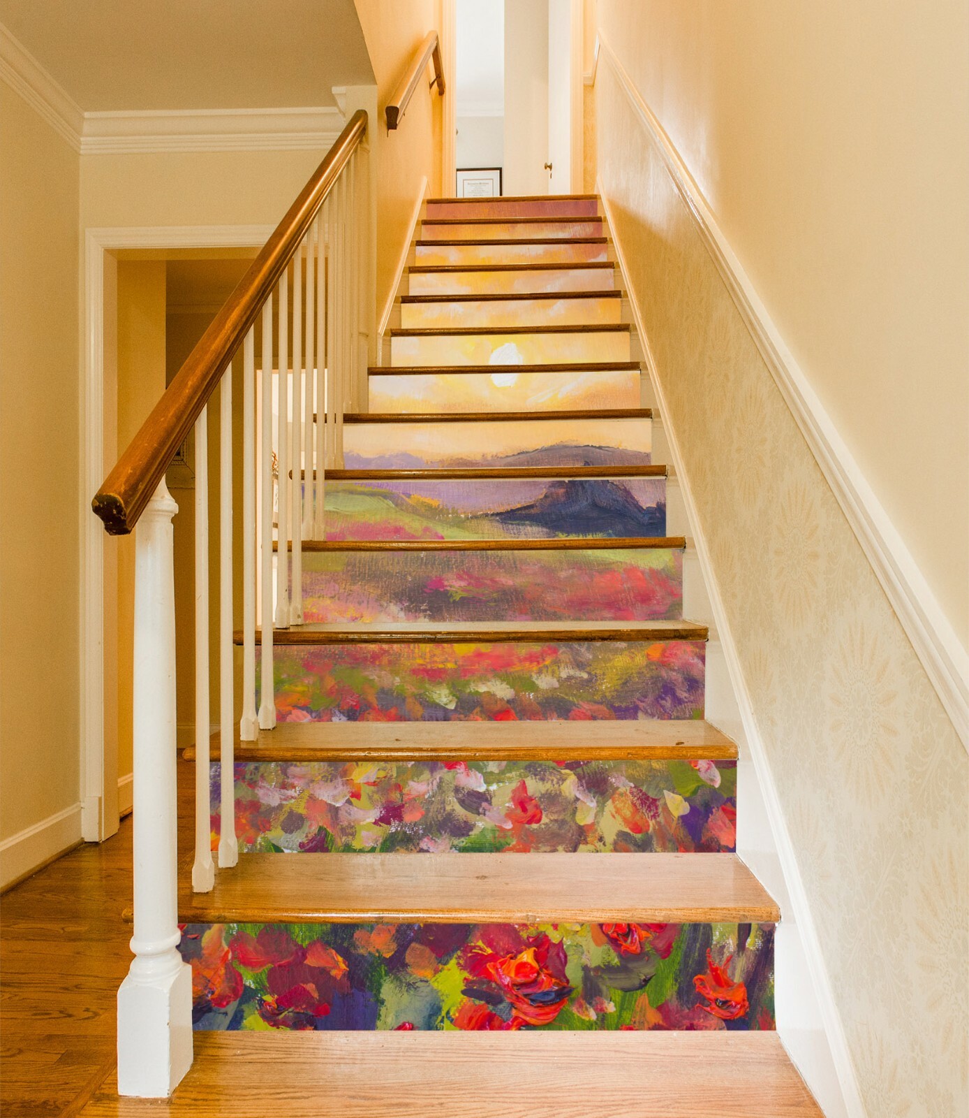 3D Sunset Garden 740NA Stair Risers Decoration Photo Mural Decal Wallpaper Fay