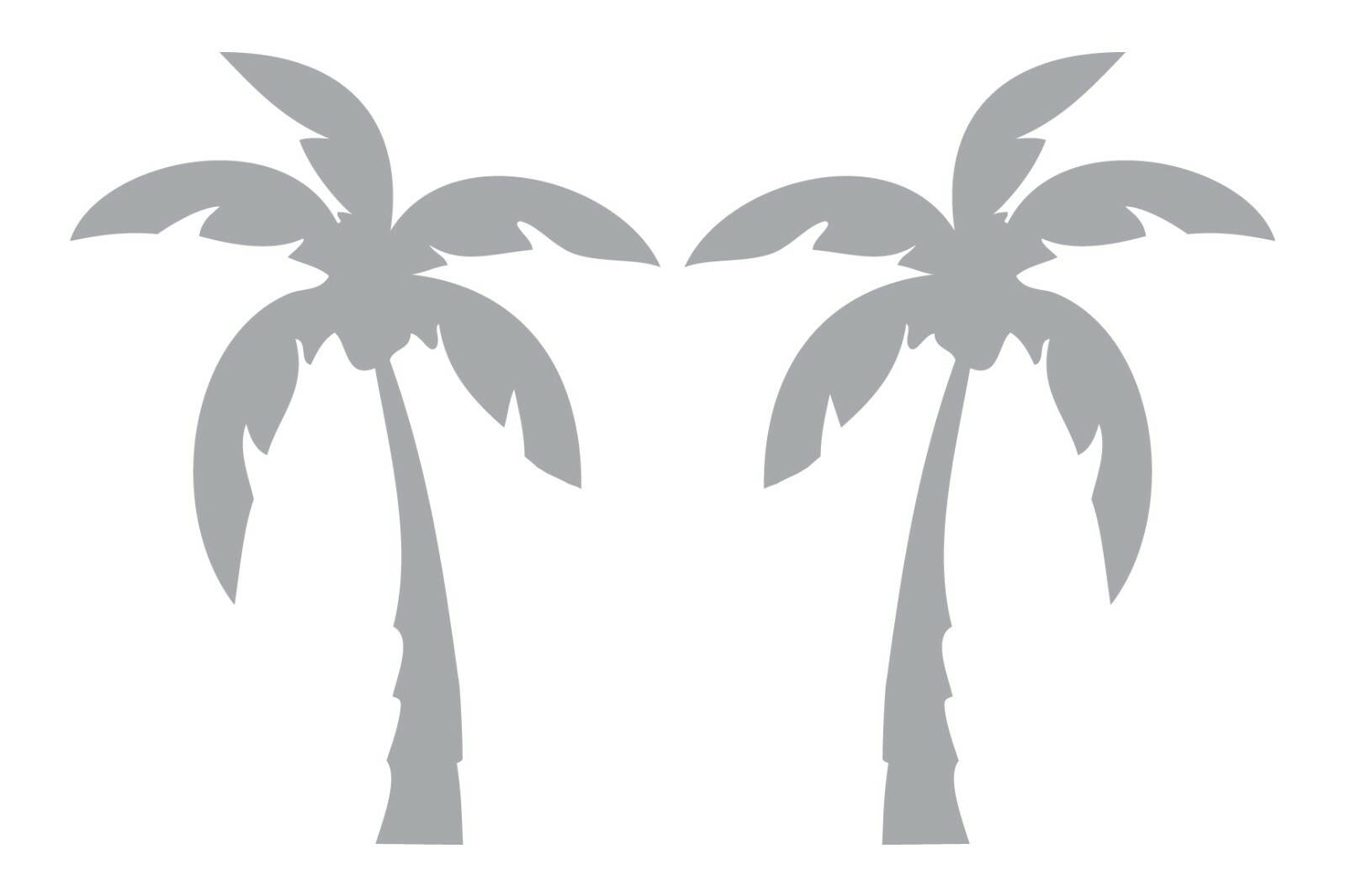 2 Stylized Palms 18″ x 27″ – Etched Glass Decals – For Shower Doors, Windows