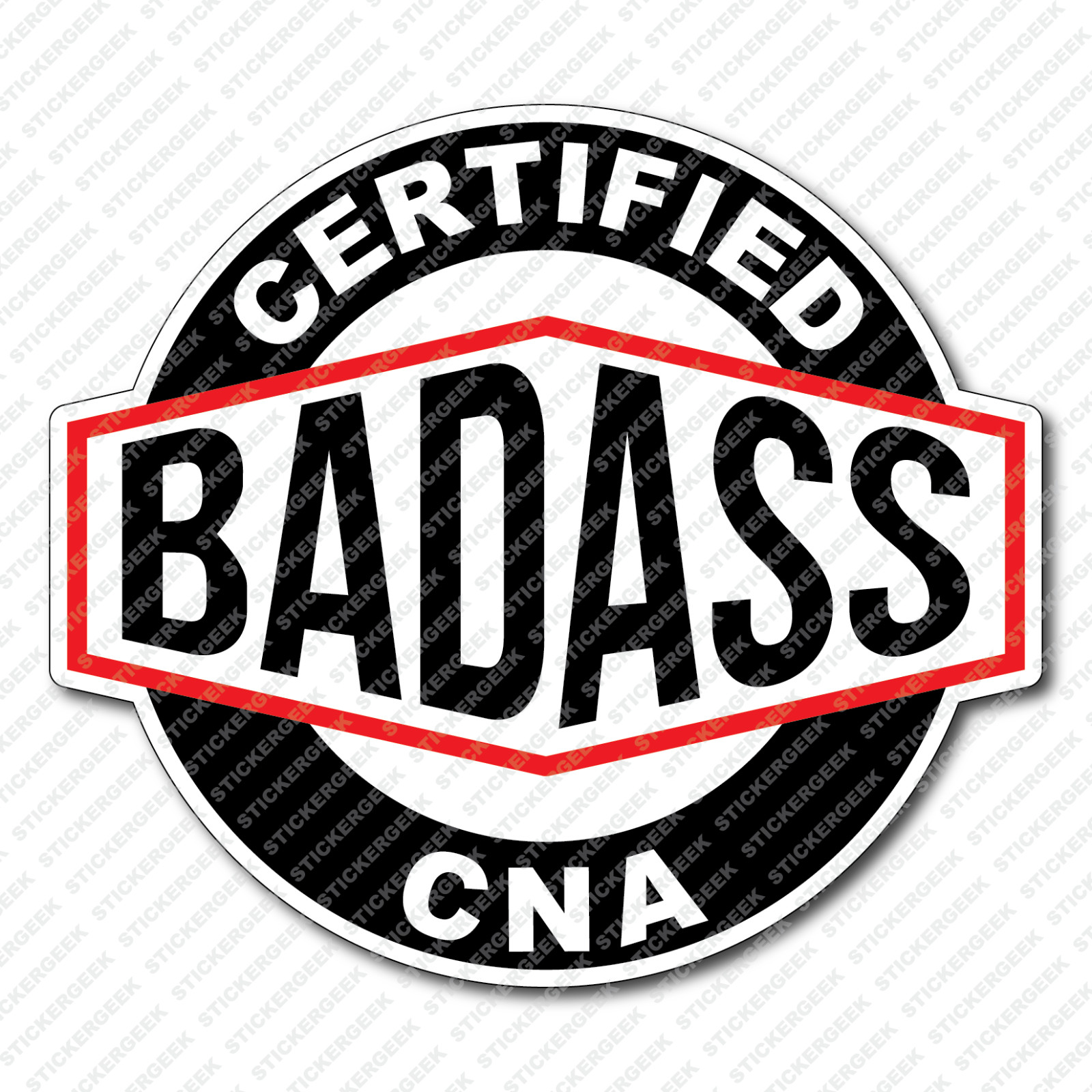 Certified BadAss Bad Ass CNA Nursing Hydro Water Bottle Sticker Laptop Decal