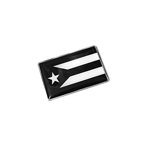 1 PCS Metal 3D Puerto Rico Flag Emblem Sticker Badge Decal for Black White