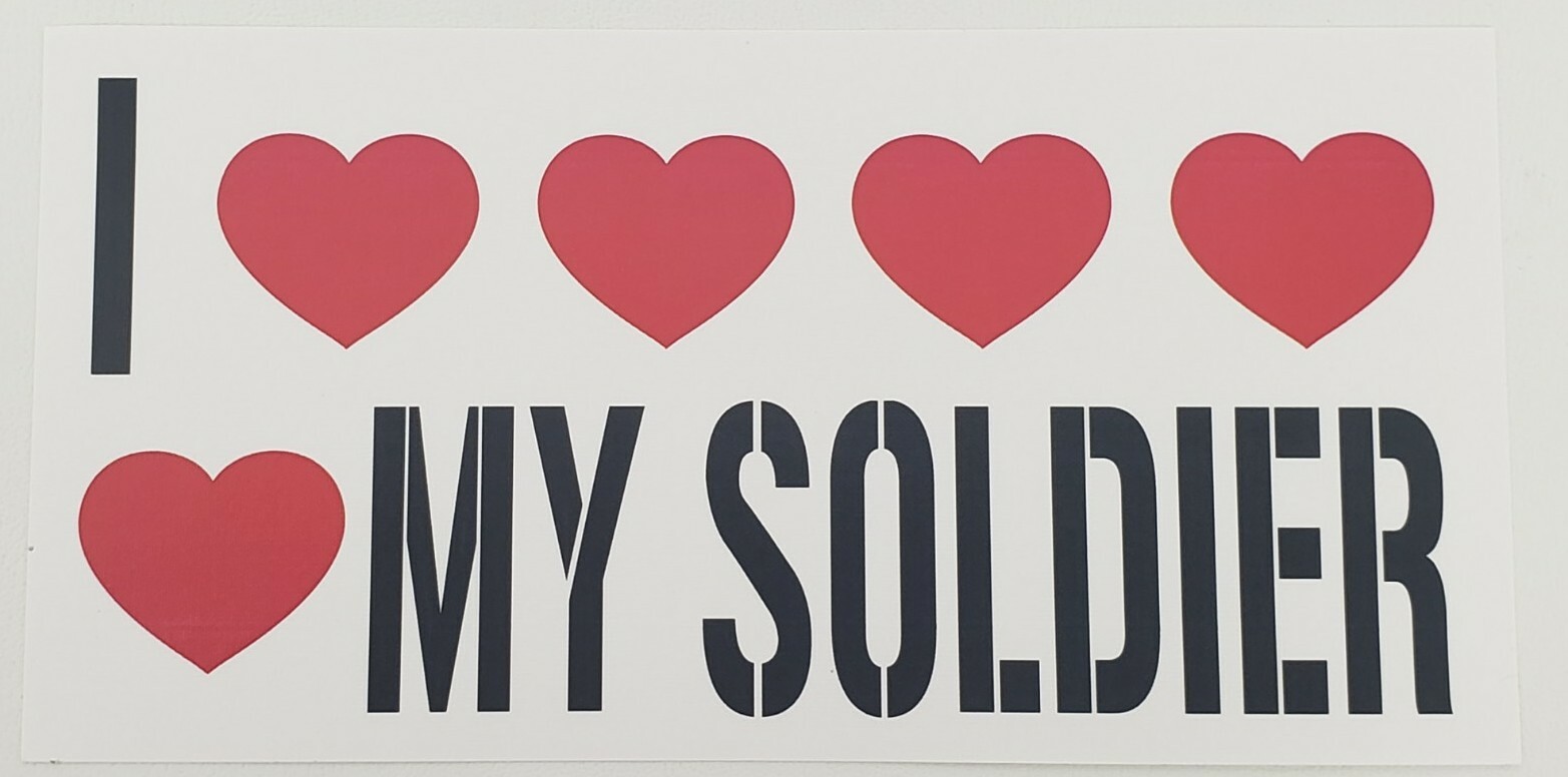 LOVE MY SOLDIER – 3.75″ x 7.5″ – Sticker Decal – Long Lasting Non Fading – USA