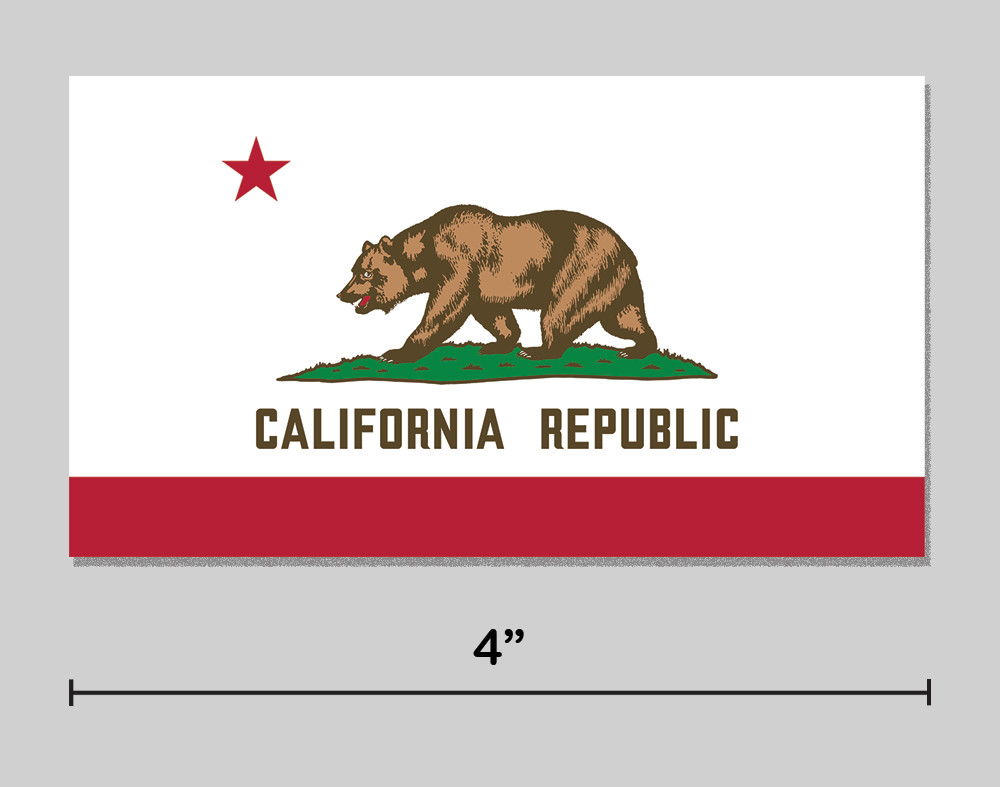 California Sticker CA State Flag 4″ Vinyl Decal