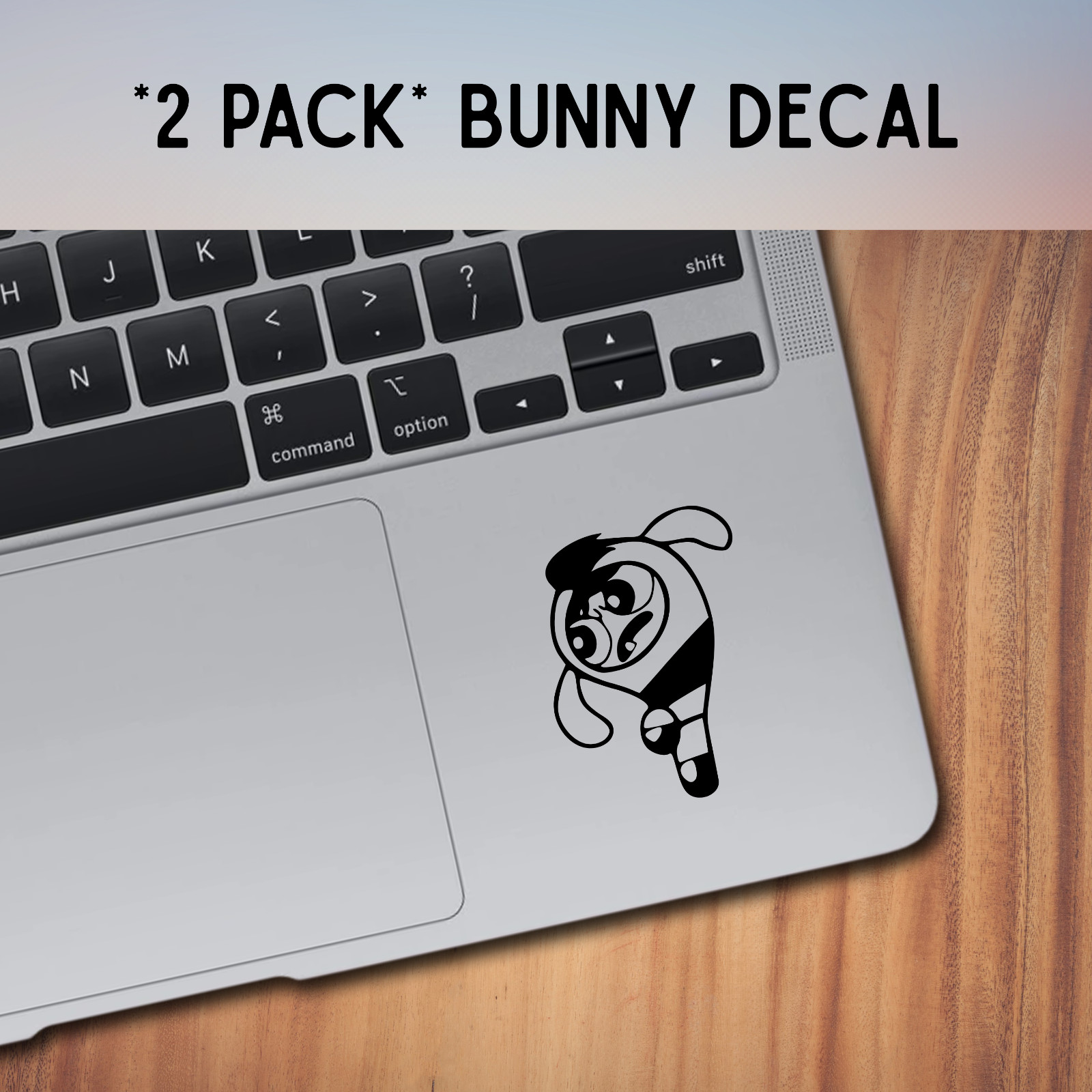 Bunny ~ 2 PACK ~ Powerpuff Girls ~ Laptops ~ Water Bottles ~ Black Vinyl Decals