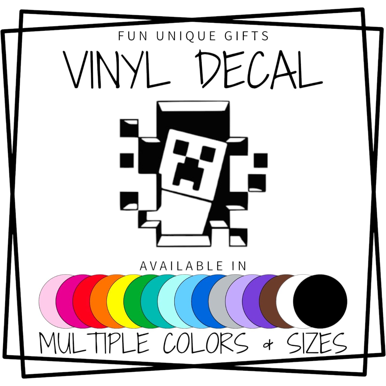Minecraft Creeper Vinyl Decal Sticker -Multiple Colors & Sizes- FREE SHIPPING