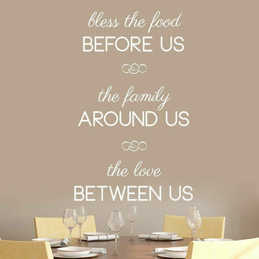 Bless The Food Before Us Wall Decal – Family Quotes Kitchen Dining Room Decals