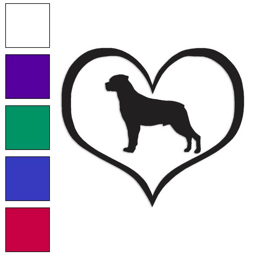 Heart Rottweiler Love, Vinyl Decal Sticker, Multiple Colors & Sizes #1506