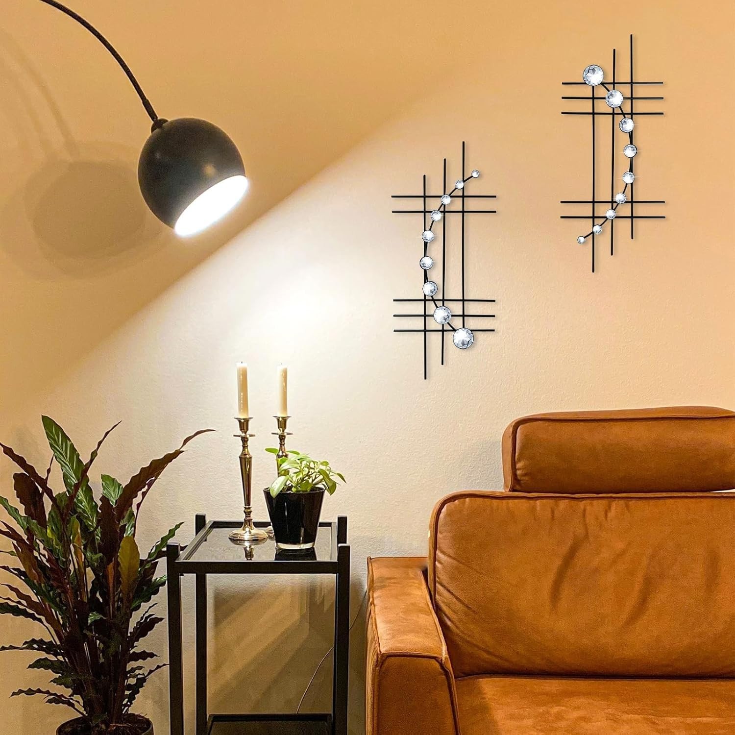 Elevate Your Space with 16.5”/24” Black Abstract Wall Art – 2 Piece Set