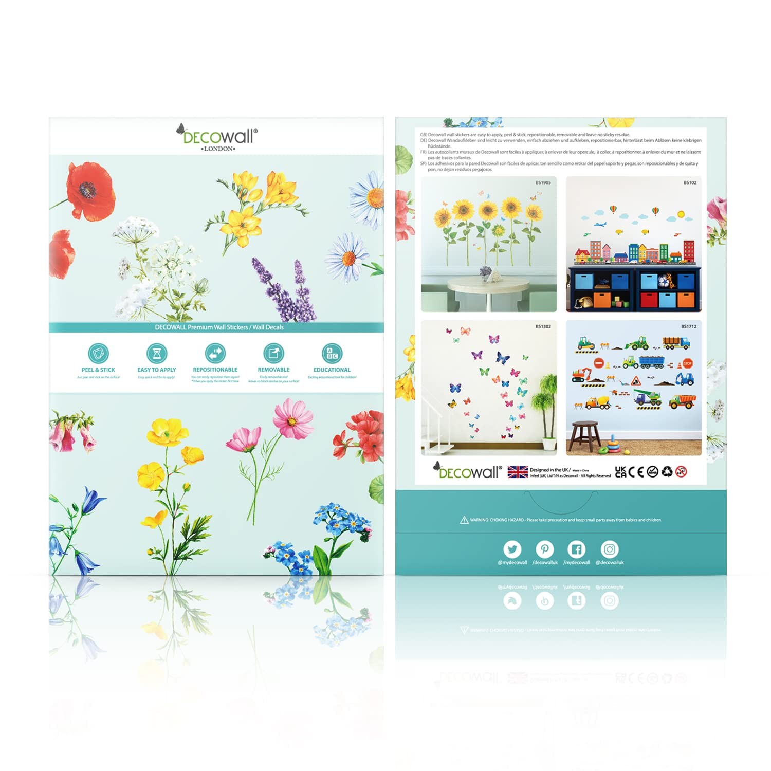 Animal Alphabet & Numbers Wall Stickers for Room (DS8-8044)