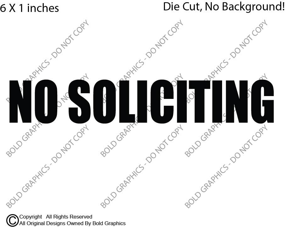 6″ No Soliciting Decal Vinyl Die Cut Sticker Privacy Home Window Door Security