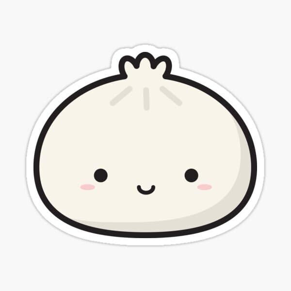 Cute Hong Kong Style Pork Bun Bao Dim Sum Food Vinyl Decal Sticker
