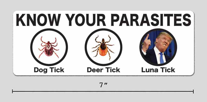 Know Your Parasites Funny Anti-Trump 7″ Vinyl Sticker