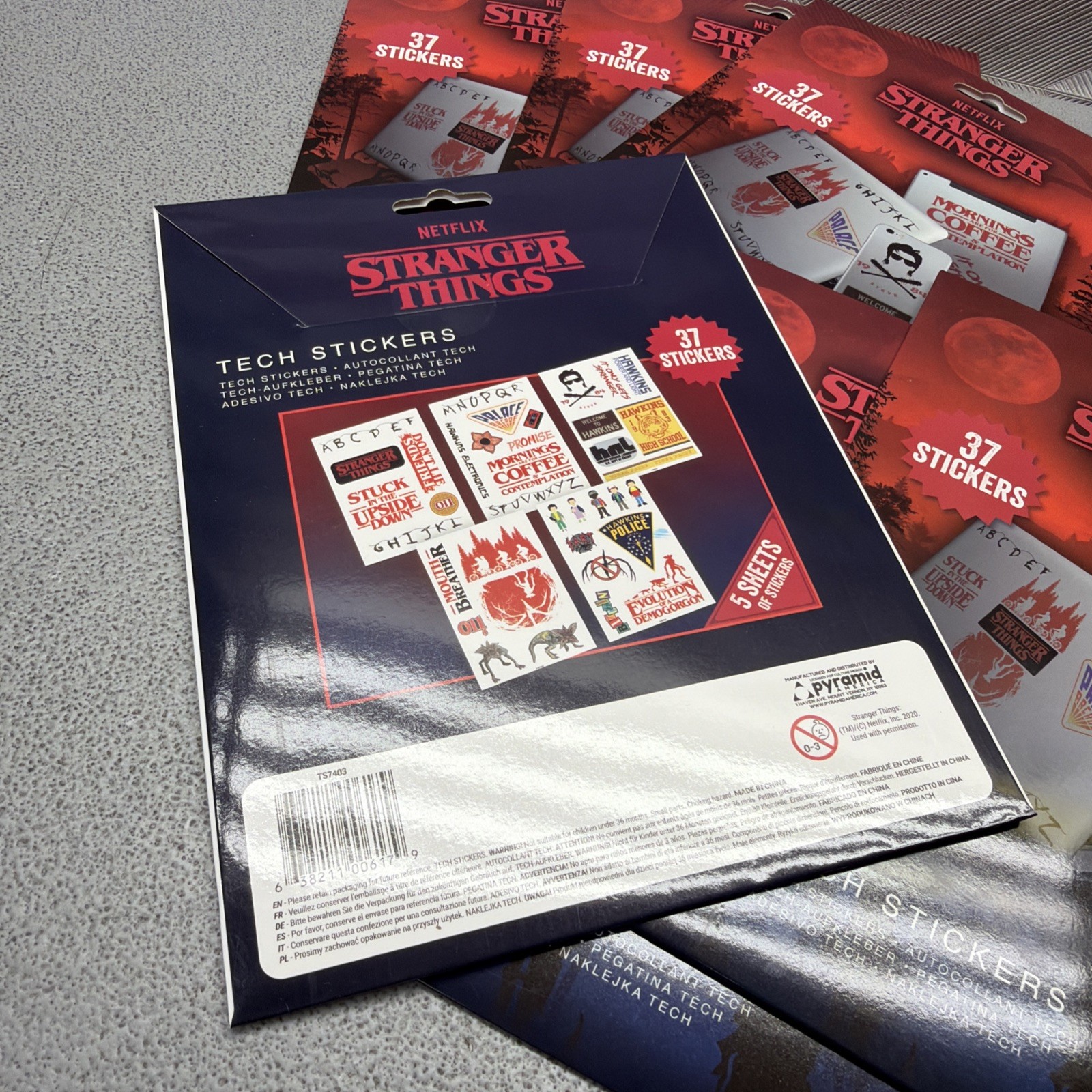 6-SETS STRANGER THINGS TECH STICKERS TOTAL 222 STICKERS