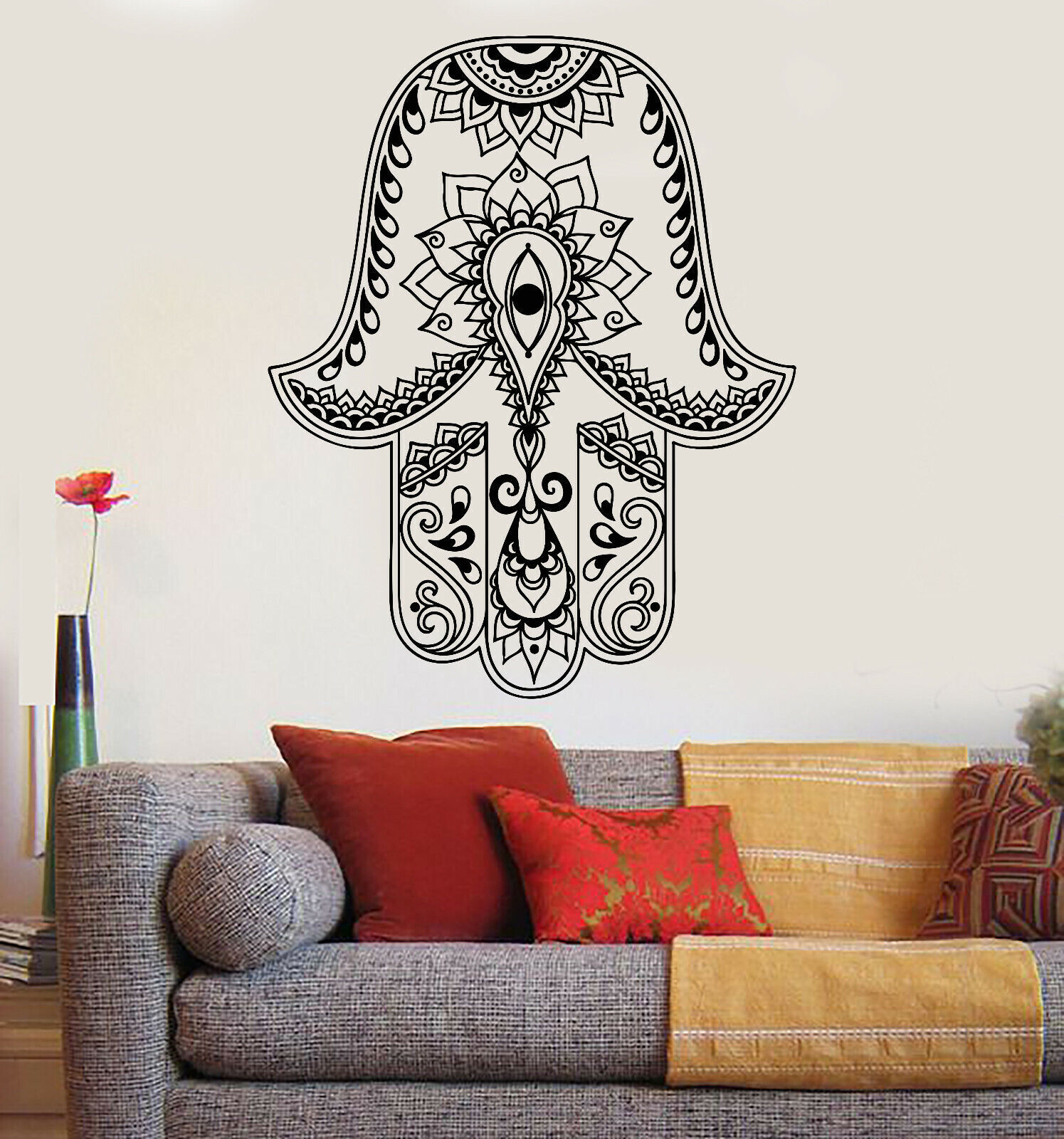 Vinyl Wall Decal God’s Hand Hamsa Amulet Judaism Stickers (834ig)
