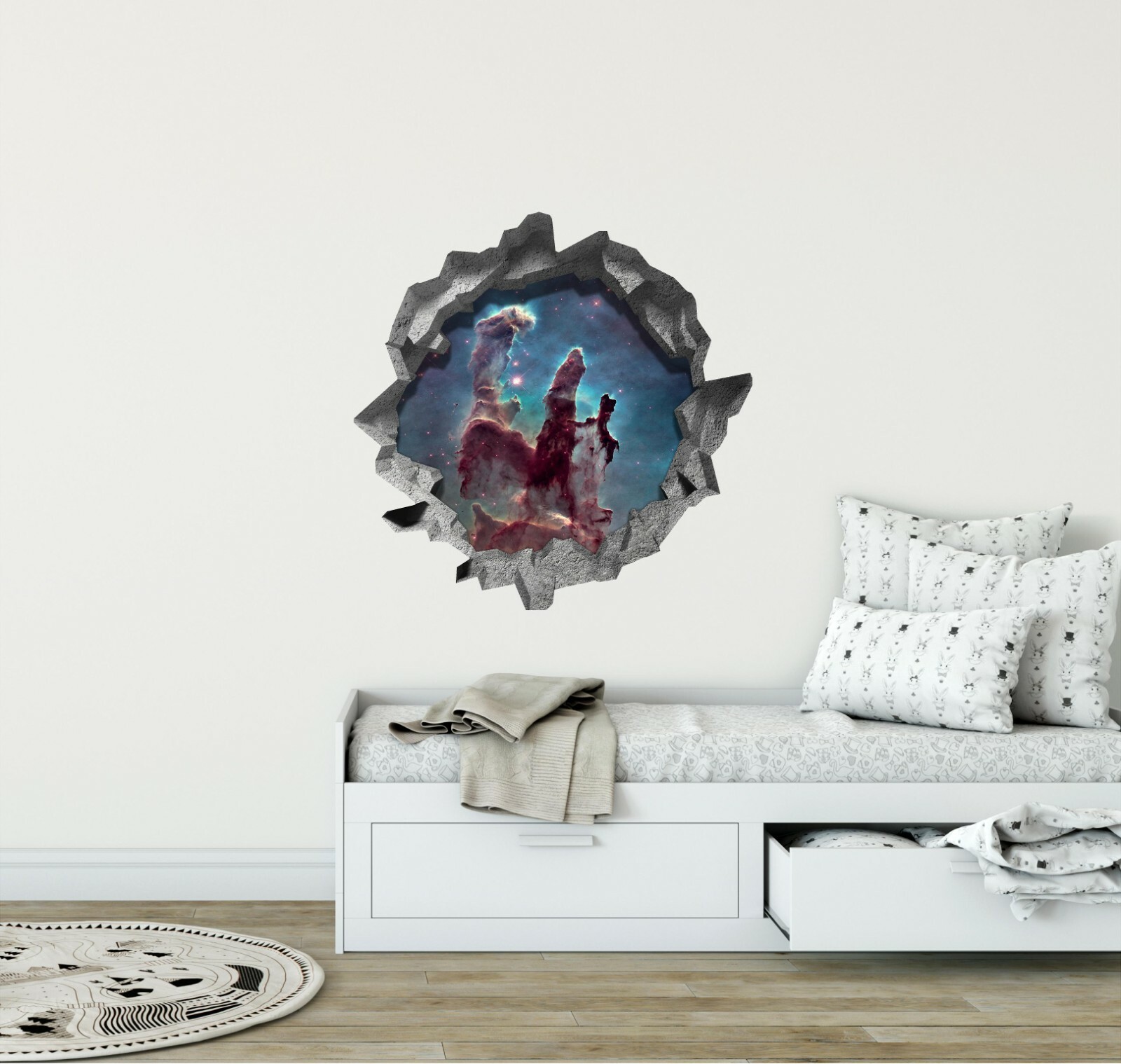 Hole in the Wall PILLARS of CREATION Nebula 3D Wall Decal Vinyl Wall Sticker