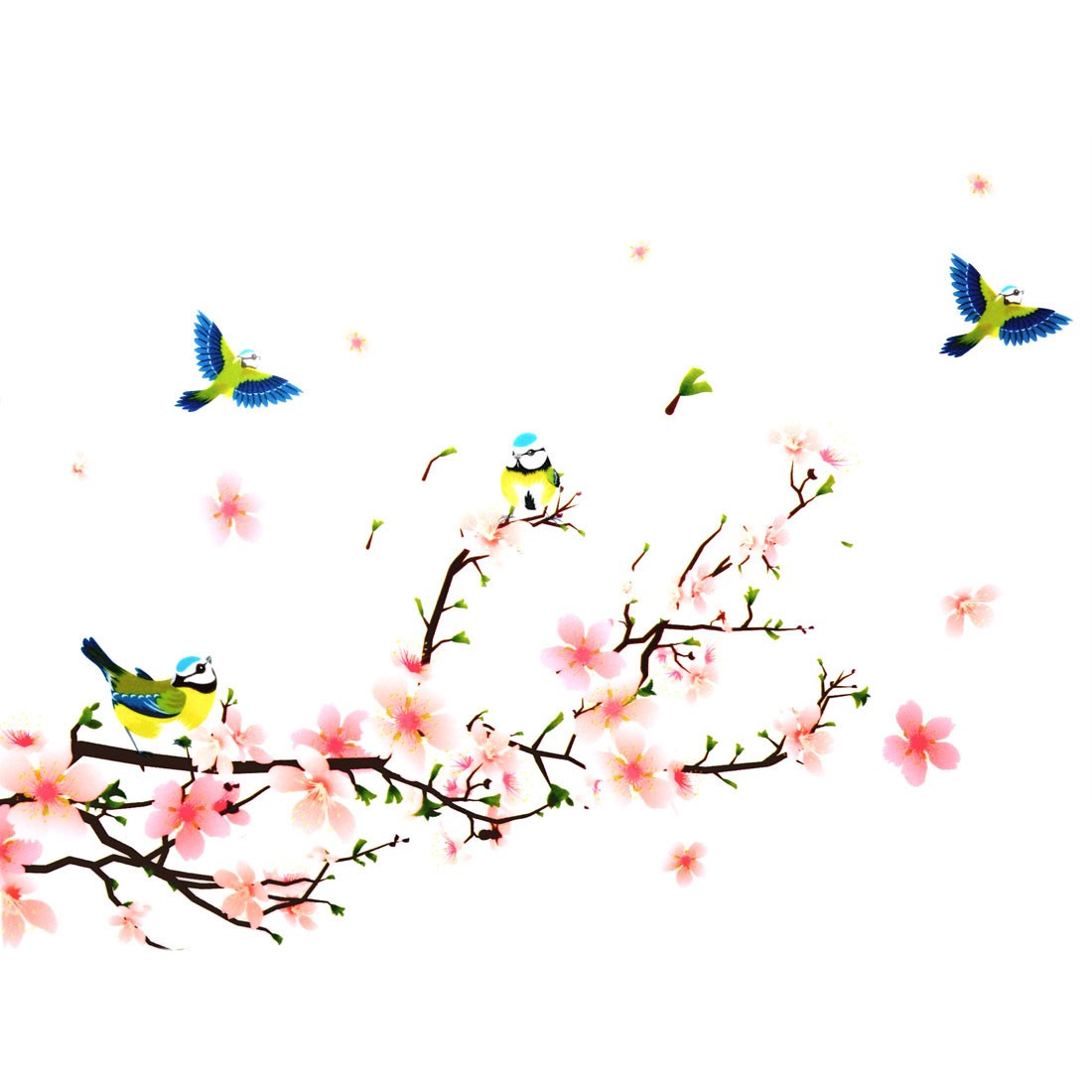 Household Flower Pattern Transfer Film Wall Sticker Multicolor 70cm x 50cm