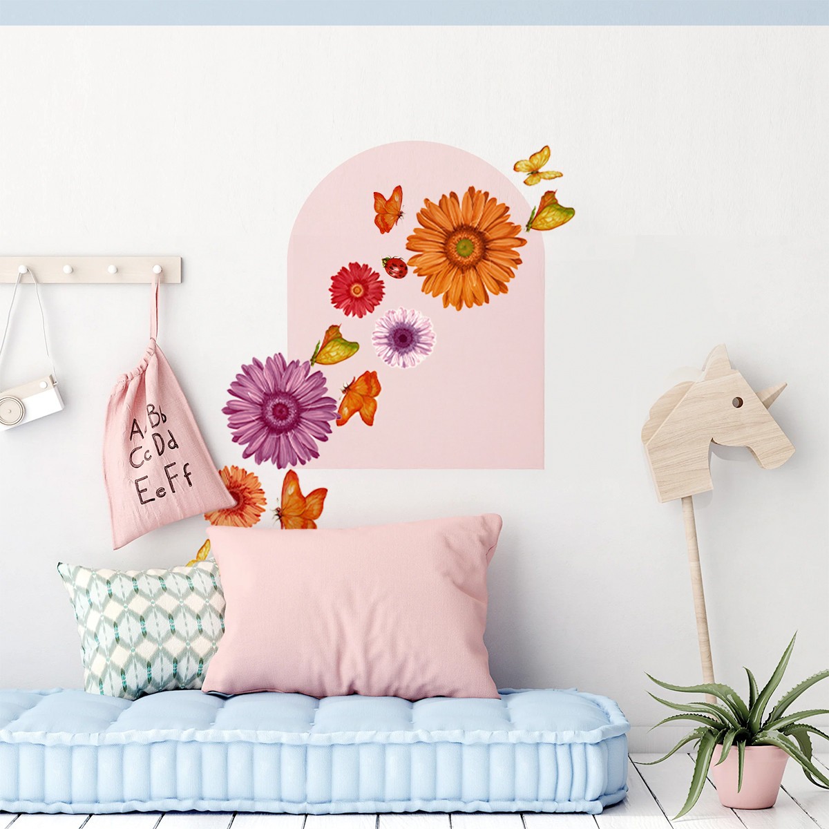 Daisy Wall Decals – Flower Wall Stickers, Nursery Decor, Kids Room Wall Art