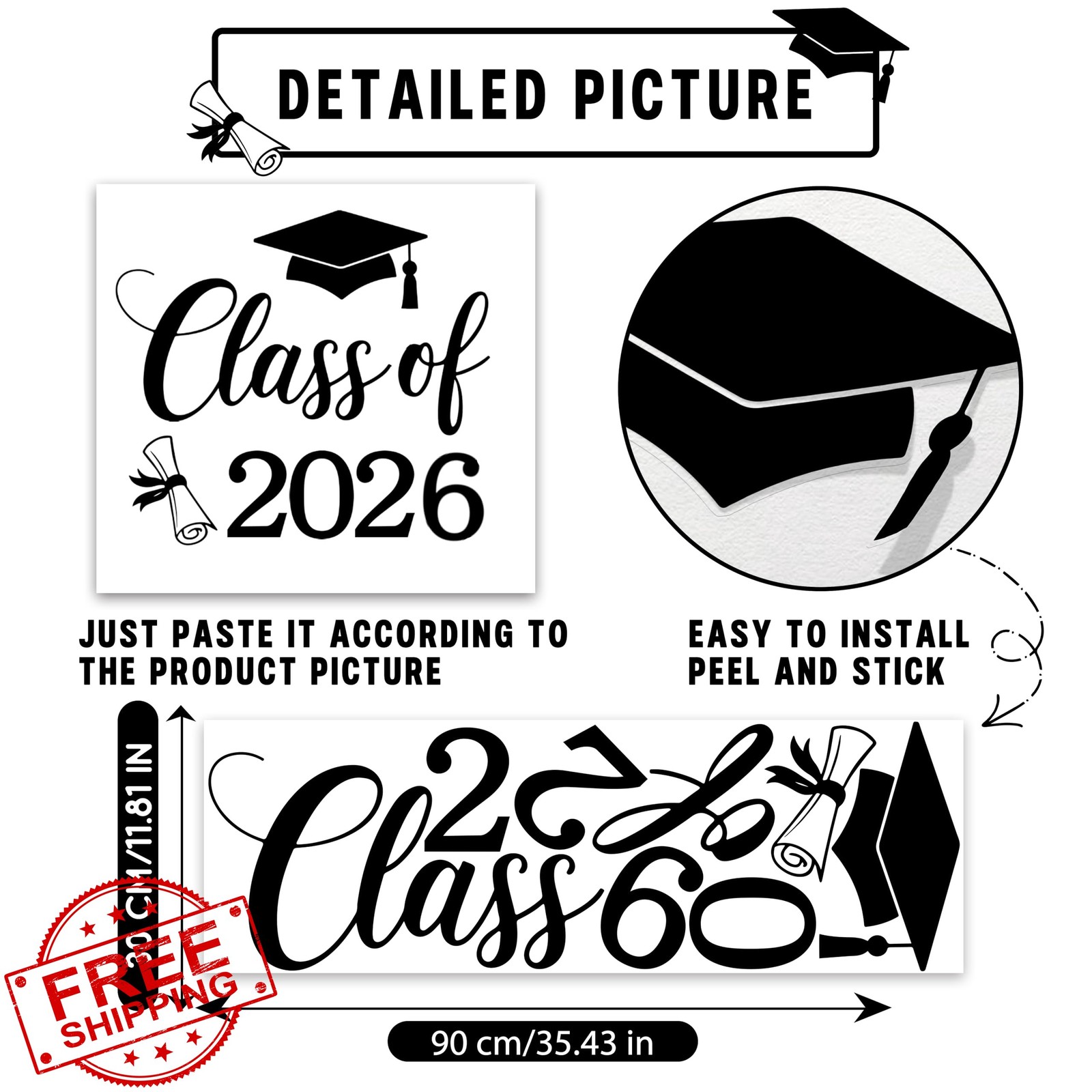 KEWUFD Class of 2026 Wall Decal