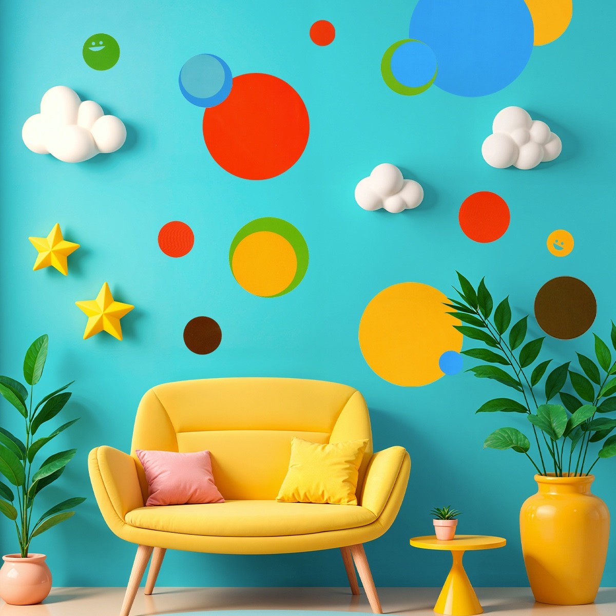 Polka Dot Wall Sticker 42 Removable Circle Decals Kids Nursery Playroom 4 Sheets