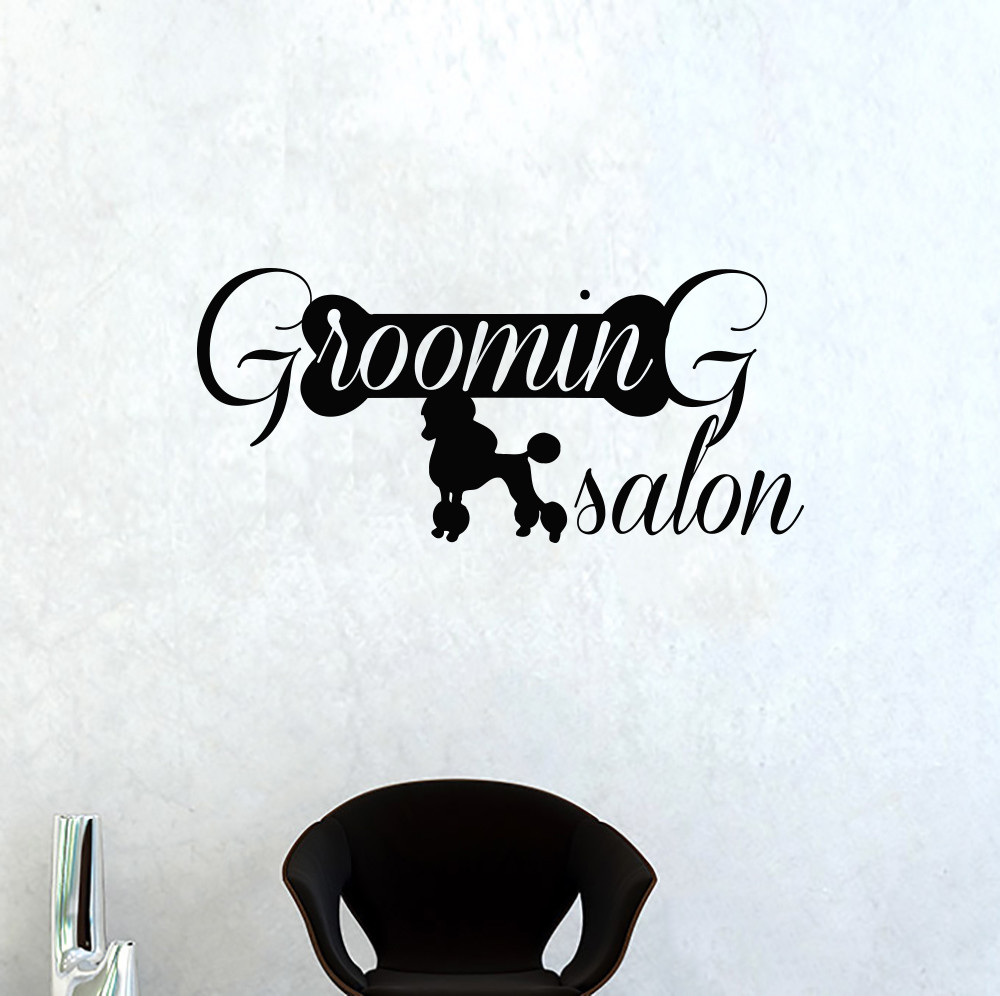 Dog Wall Decal Domestic Animals Decal Dog Paw Vinyl Sticker Grooming Salon aa219