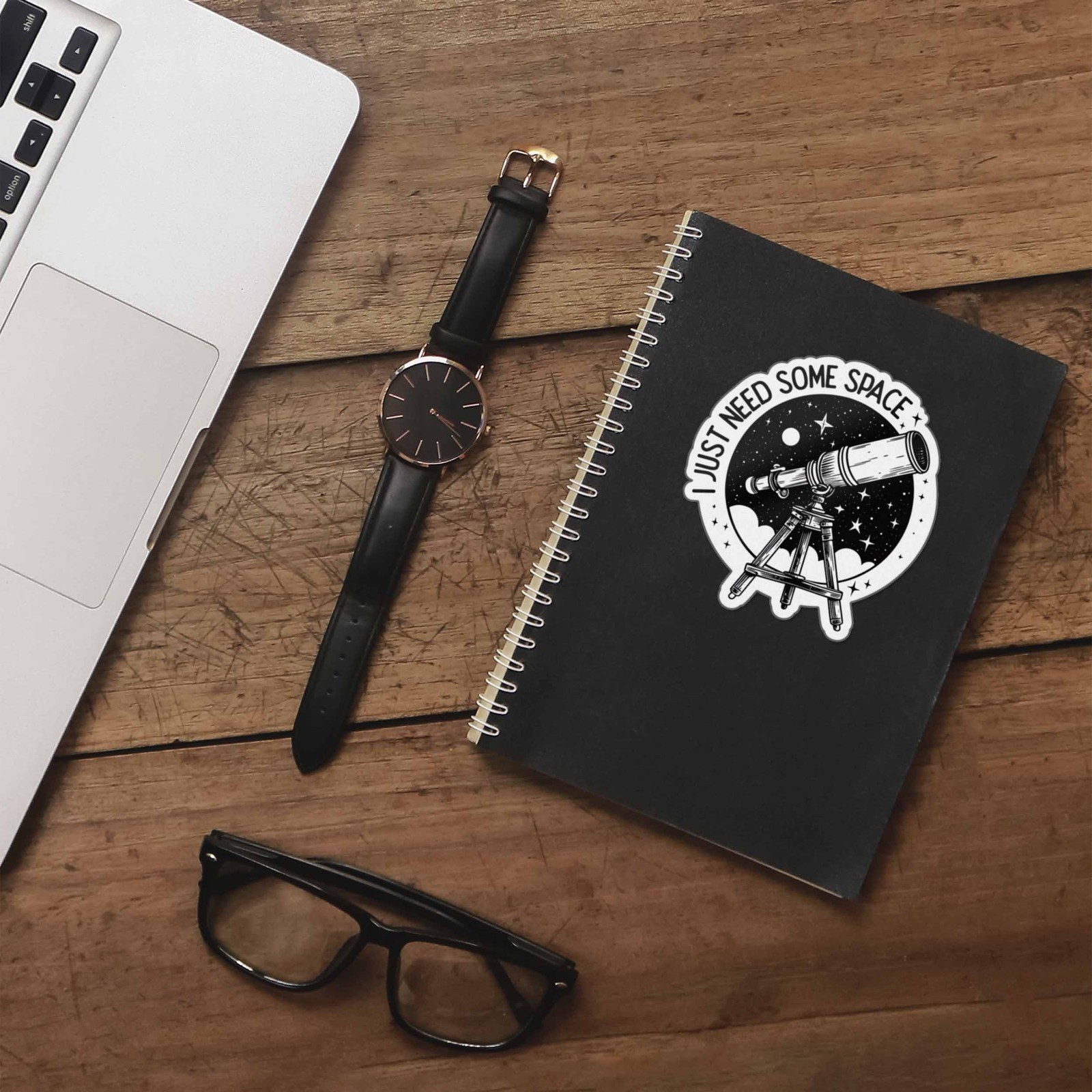 I Just Need Some Space Telescope Sticker – Cute Outdoors Decal