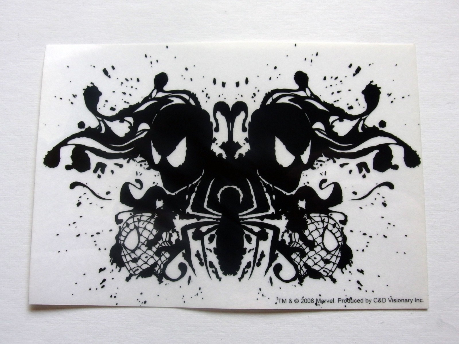 Spider-Man Spidey Ink Blot Clear Sticker Marvel C&D Visionary 2008 5.5″ x 3.75″