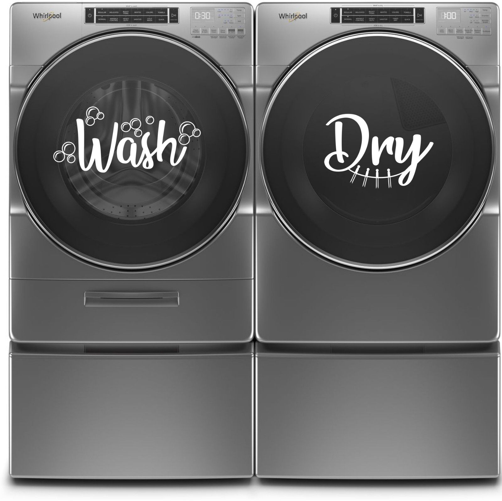 Wash, Dry, Washer decal, Dryer decal, Laundry Room decals, Vinyl Decals, Sticker