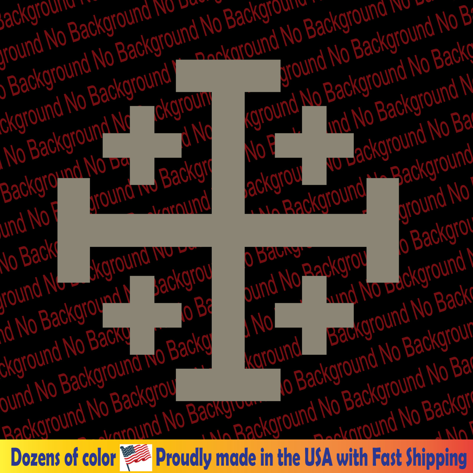 Jerusalem Five-fold Cross Vinyl Decal Die Cut Sticker Christian Religious FY174