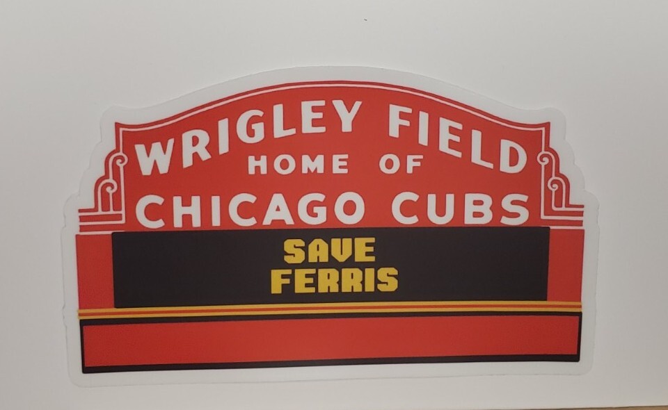 Vintage WRIGLEY FIELD Chicago Cubs 1980s era SAVE FERRIS STICKER