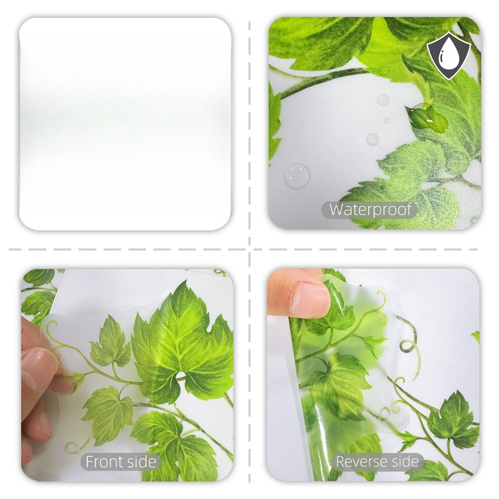 Self Green Vine Flower Wall Sticker PVC Material for Living Room Decor